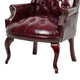 Saily Guest Armchair | Traditional Wingback | Mahogany | Burgundy Vinyl BM344478