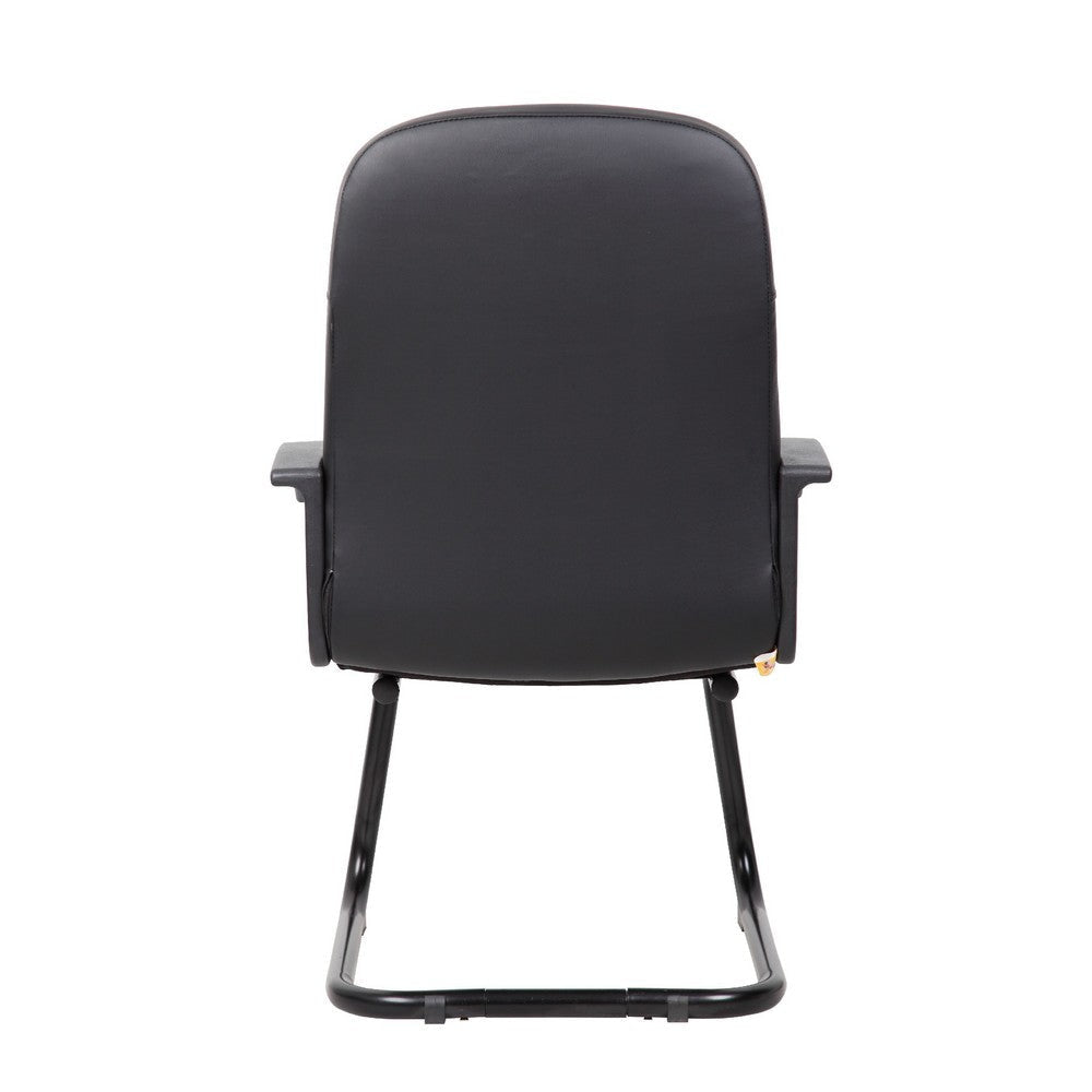 Luke Executive Armchair w Cantilever Frame | Black Faux Leather BM344479