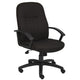 Hugh Mid-Back Manager Chair w Rolling Base | Black Crepe Fabric BM344480