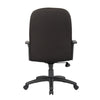 Hugh Mid-Back Manager Chair w Rolling Base | Black Crepe Fabric BM344480