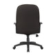 Hugh Mid-Back Manager Chair w Rolling Base | Black Crepe Fabric BM344480