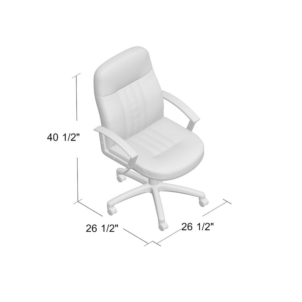 Hugh Mid-Back Manager Chair w Rolling Base | Black Crepe Fabric BM344480