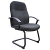 Qien Mid-Back Guest Chair | Steel Cantilever Base | Black Crepe Fabric BM344481
