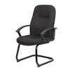 Qien Mid-Back Guest Chair | Steel Cantilever Base | Black Crepe Fabric BM344481