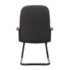 Qien Mid-Back Guest Chair | Steel Cantilever Base | Black Crepe Fabric BM344481