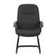 Qien Mid-Back Guest Chair | Steel Cantilever Base | Black Crepe Fabric BM344481