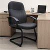 Qien Mid-Back Guest Chair | Steel Cantilever Base | Black Crepe Fabric BM344481