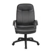 Jian High-Back Office Chair w 5 Hooded Wheels | Black Faux Leather BM344482