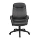 Jian High-Back Office Chair w 5 Hooded Wheels | Black Faux Leather BM344482