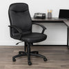 Jian High-Back Office Chair w 5 Hooded Wheels | Black Faux Leather BM344482