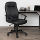 Jian High-Back Office Chair w 5 Hooded Wheels | Black Faux Leather BM344482
