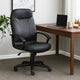Jian High-Back Office Chair w 5 Hooded Wheels | Black Faux Leather BM344482