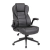 Yang Executive High-Back Armchair w Caster Wheels | Black Vinyl BM344483
