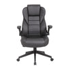 Yang Executive High-Back Armchair w Caster Wheels | Black Vinyl BM344483
