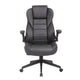 Yang Executive High-Back Armchair w Caster Wheels | Black Vinyl BM344483