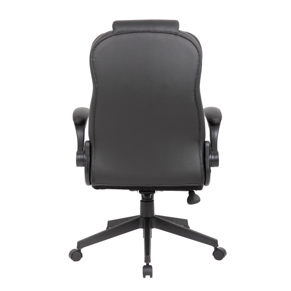 Yang Executive High-Back Armchair w Caster Wheels | Black Vinyl BM344483
