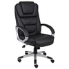 Ziko Swivel Executive Chair w Waterfall Seat | Black Faux Leather BM344484