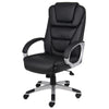 Ziko Swivel Executive Chair w Waterfall Seat | Black Faux Leather BM344484
