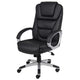 Ziko Swivel Executive Chair w Waterfall Seat | Black Faux Leather BM344484