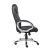 Ziko Swivel Executive Chair w Waterfall Seat | Black Faux Leather BM344484