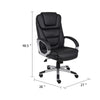 Ziko Swivel Executive Chair w Waterfall Seat | Black Faux Leather BM344484