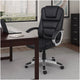 Ziko Swivel Executive Chair w Waterfall Seat | Black Faux Leather BM344484