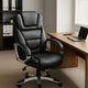 Ziko Swivel Executive Chair w Waterfall Seat | Black Faux Leather BM344484