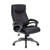 Sian Rolling Executive Chair w Dark Gray Finish | Black Faux Leather BM344485