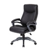 Sian Rolling Executive Chair w Dark Gray Finish | Black Faux Leather BM344485