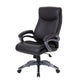 Sian Rolling Executive Chair w Dark Gray Finish | Black Faux Leather BM344485