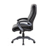 Sian Rolling Executive Chair w Dark Gray Finish | Black Faux Leather BM344485