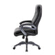 Sian Rolling Executive Chair w Dark Gray Finish | Black Faux Leather BM344485