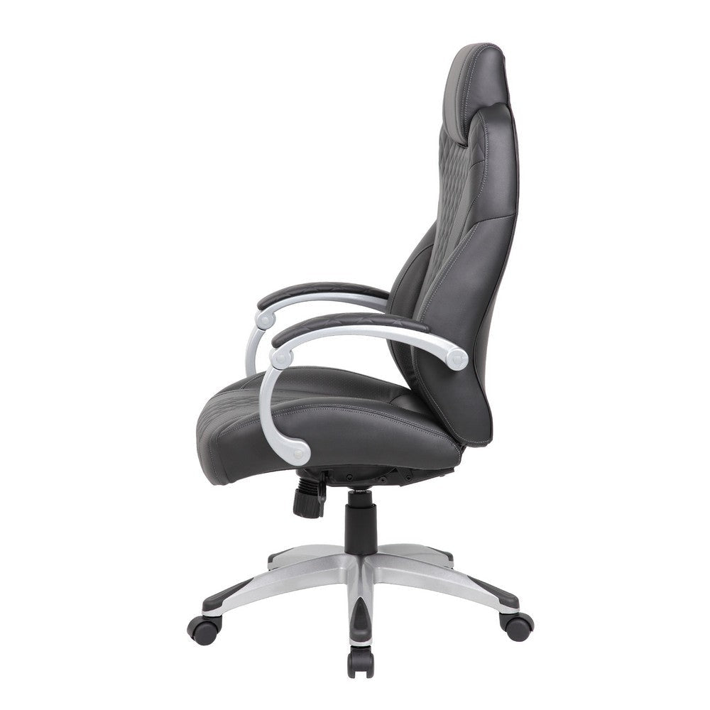 Kelly Rolling Executive Armchair | Black Stitched-Back Caressoftplus BM344486