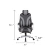 Kelly Rolling Executive Armchair | Black Gray Stitched-Back Caressoftplus BM344487