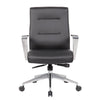 Avery Rolling Conference Armchair | Chrome | Commercial Rated Black Vinyl BM344490