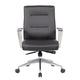 Avery Rolling Conference Armchair | Chrome | Commercial Rated Black Vinyl BM344490