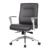 Avery Rolling Conference Armchair | Chrome | Commercial Rated Black Vinyl BM344490