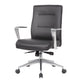Avery Rolling Conference Armchair | Chrome | Commercial Rated Black Vinyl BM344490