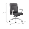 Avery Rolling Conference Armchair | Chrome | Commercial Rated Black Vinyl BM344490