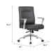 Avery Rolling Conference Armchair | Chrome | Commercial Rated Black Vinyl BM344490