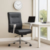 Avery Rolling Conference Armchair | Chrome | Commercial Rated Black Vinyl BM344490
