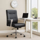 Avery Rolling Conference Armchair | Chrome | Commercial Rated Black Vinyl BM344490