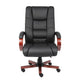 Zoey High-Back Executive Chair | Black Vinyl | Cherry Brown Wood Finish BM344491