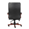Zoey High-Back Executive Chair | Black Vinyl | Cherry Brown Wood Finish BM344491