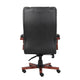 Zoey High-Back Executive Chair | Black Vinyl | Cherry Brown Wood Finish BM344491
