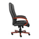 Zoey High-Back Executive Chair | Black Vinyl | Cherry Brown Wood Finish BM344491
