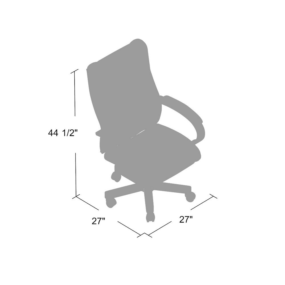 Zoey High-Back Executive Chair | Black Vinyl | Cherry Brown Wood Finish BM344491