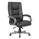 Zoey High-Back Executive Chair | Black Vinyl | Gray Wood Finish BM344492