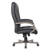 Zoey High-Back Executive Chair | Black Vinyl | Gray Wood Finish BM344492