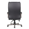 Zoey High-Back Executive Chair | Black Vinyl | Gray Wood Finish BM344492